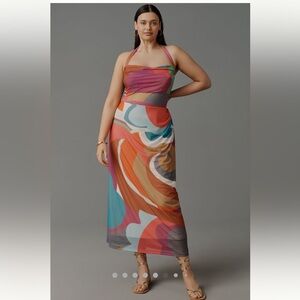 Anthropologie NWT Square-Neck
Halter Midi Dress size 1X.